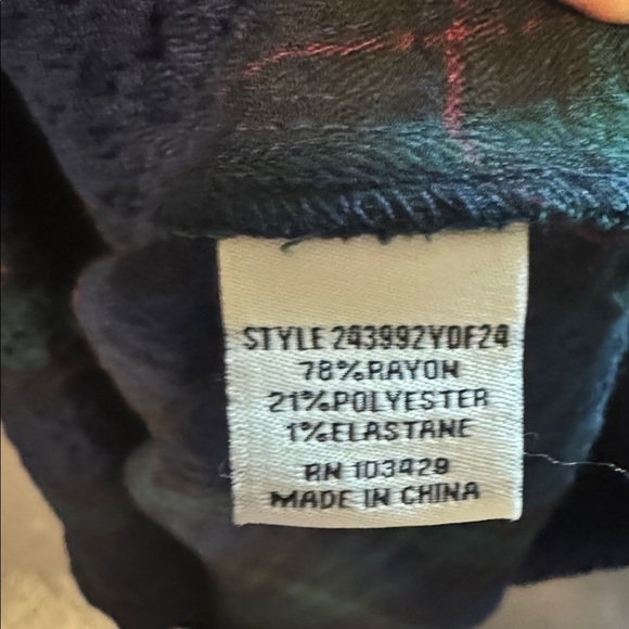 Caffe Marrakesh plaid gauze Blouse Top Womens L Pop over long line Tunic peasant - Picture 9 of 12